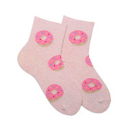 Vivid Color Fashion Socks #Donuts (Pink)