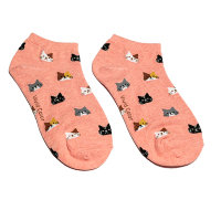 Vivid Color Fashion Socks Shorts #Cat (pink)