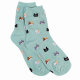 Vivid Color Fashion Socks #Cats (Turquoise)